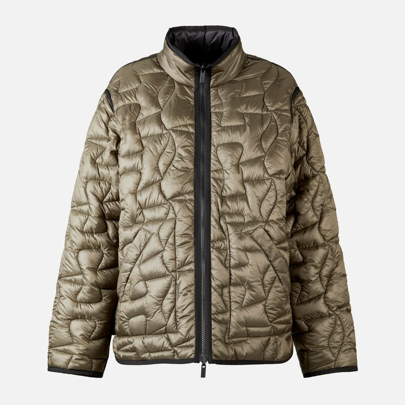 Quilted Bomber Jacket Green Black 1
