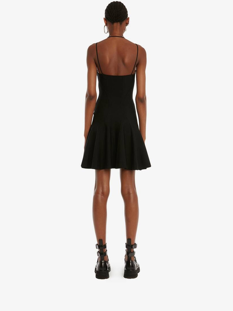 Fluted Mini Dress in Black 4