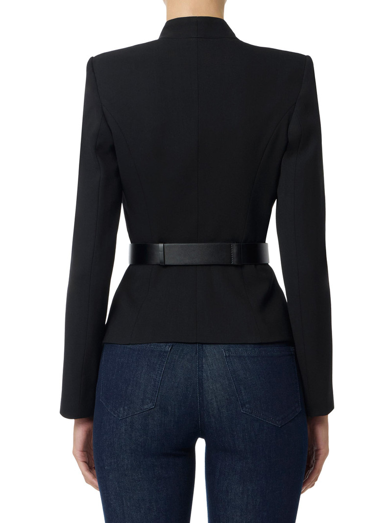 Women's Crêpe Satin Lapel Blazer - Nero 3