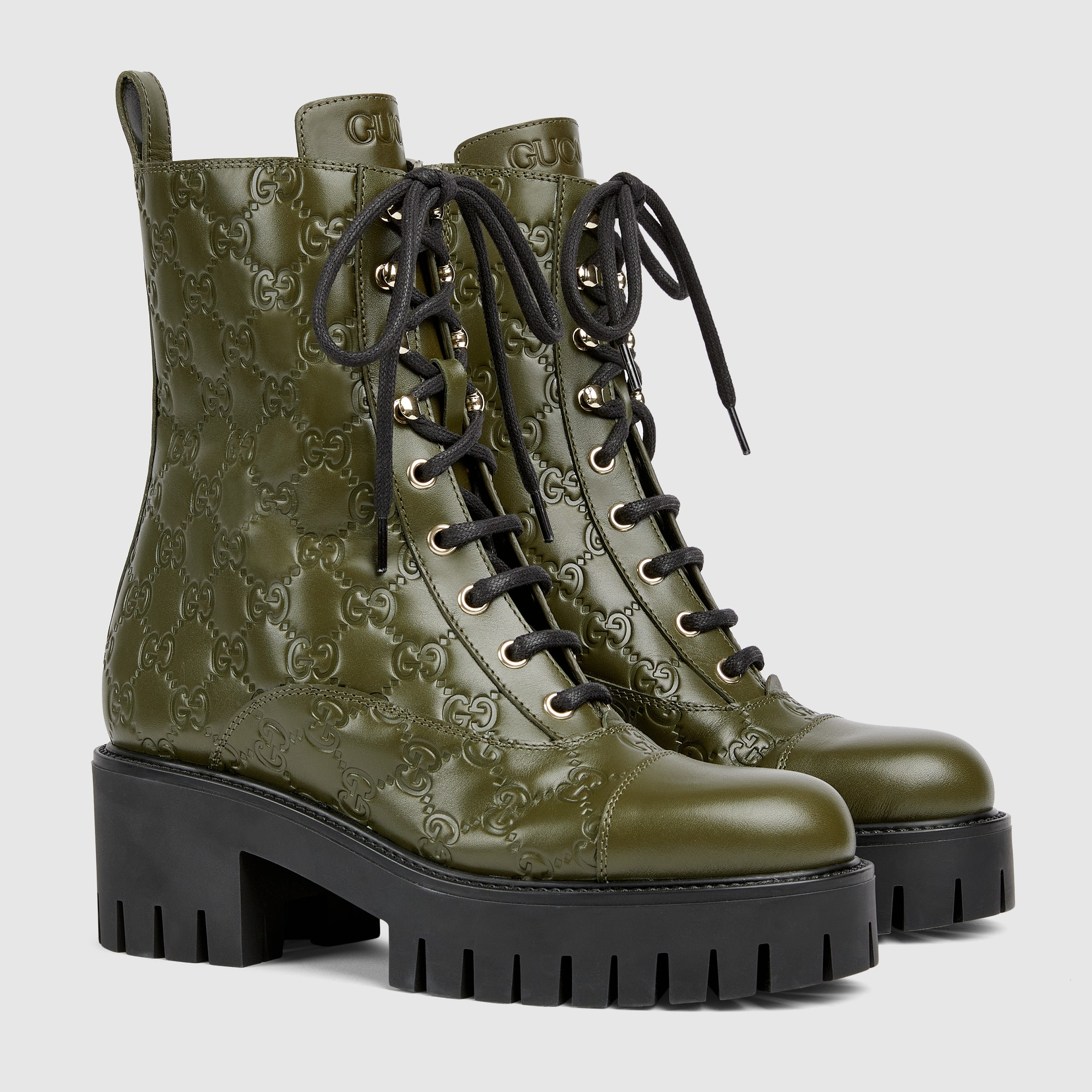 Women's lace-up ankle boot with GG - 2