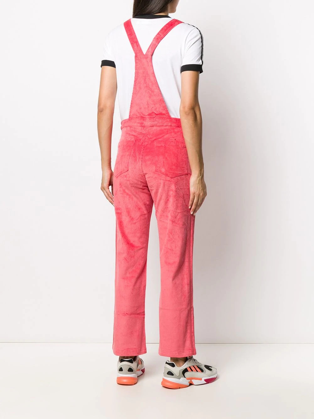 flared corduroy dungarees - 4