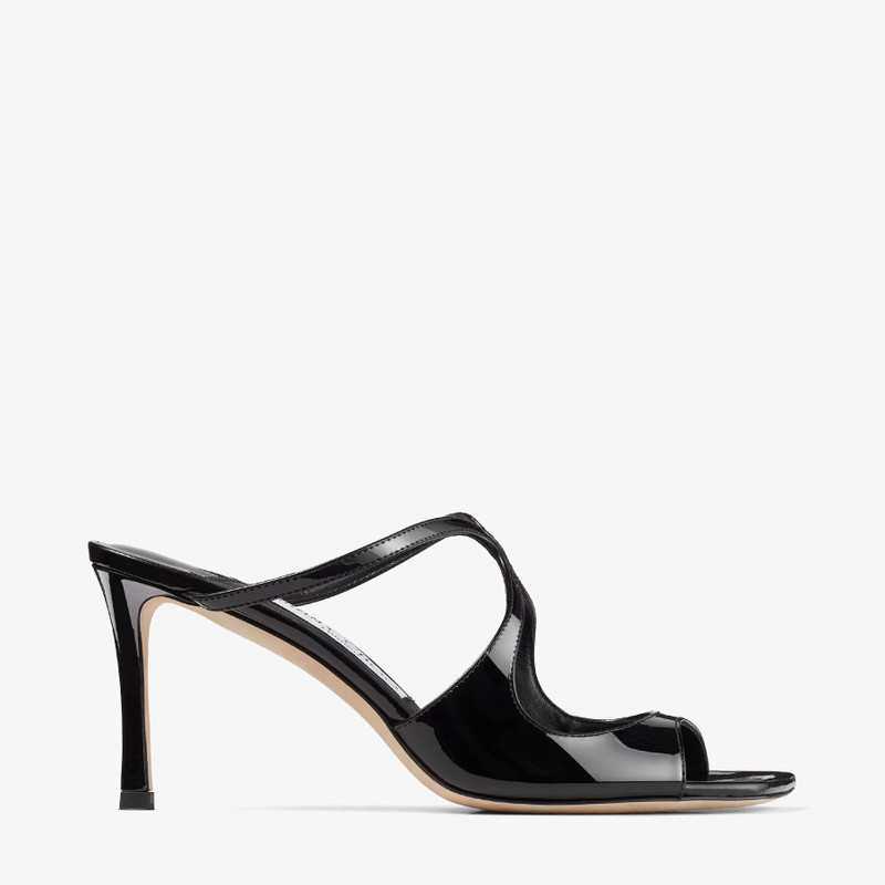 Anise 75 Black Patent Leather Mules - 1