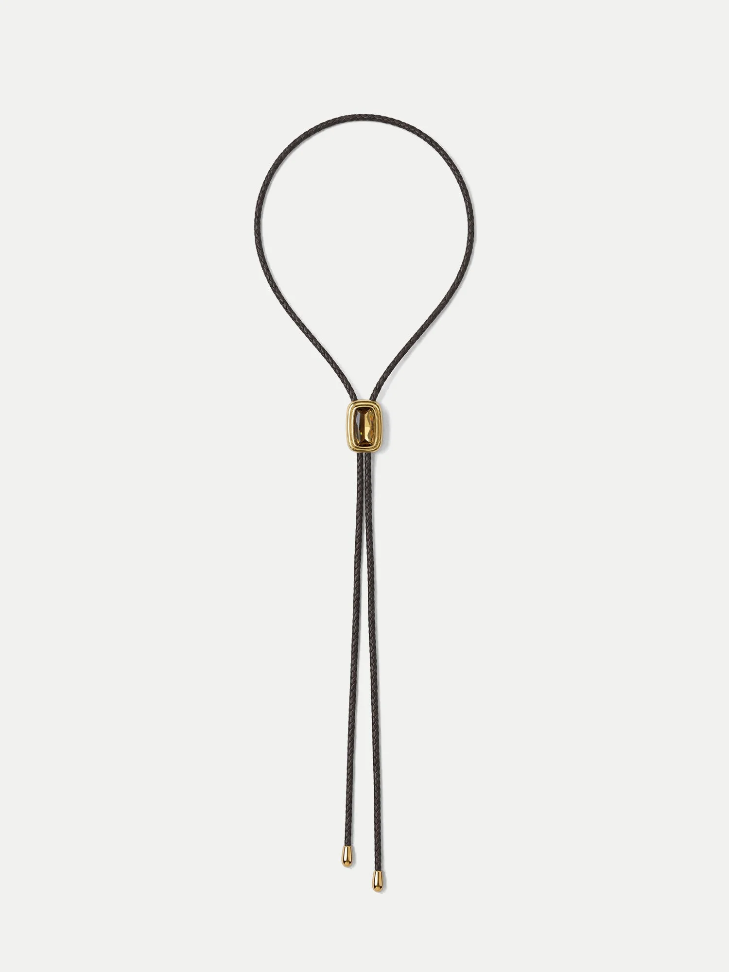 BRAIDED LEATHER BOLO - 1