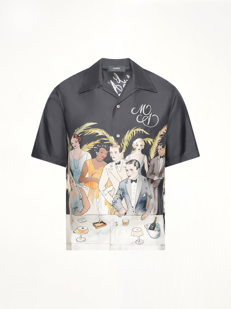 AMIRI Bar Scene Bowling Shirt in Black outlook