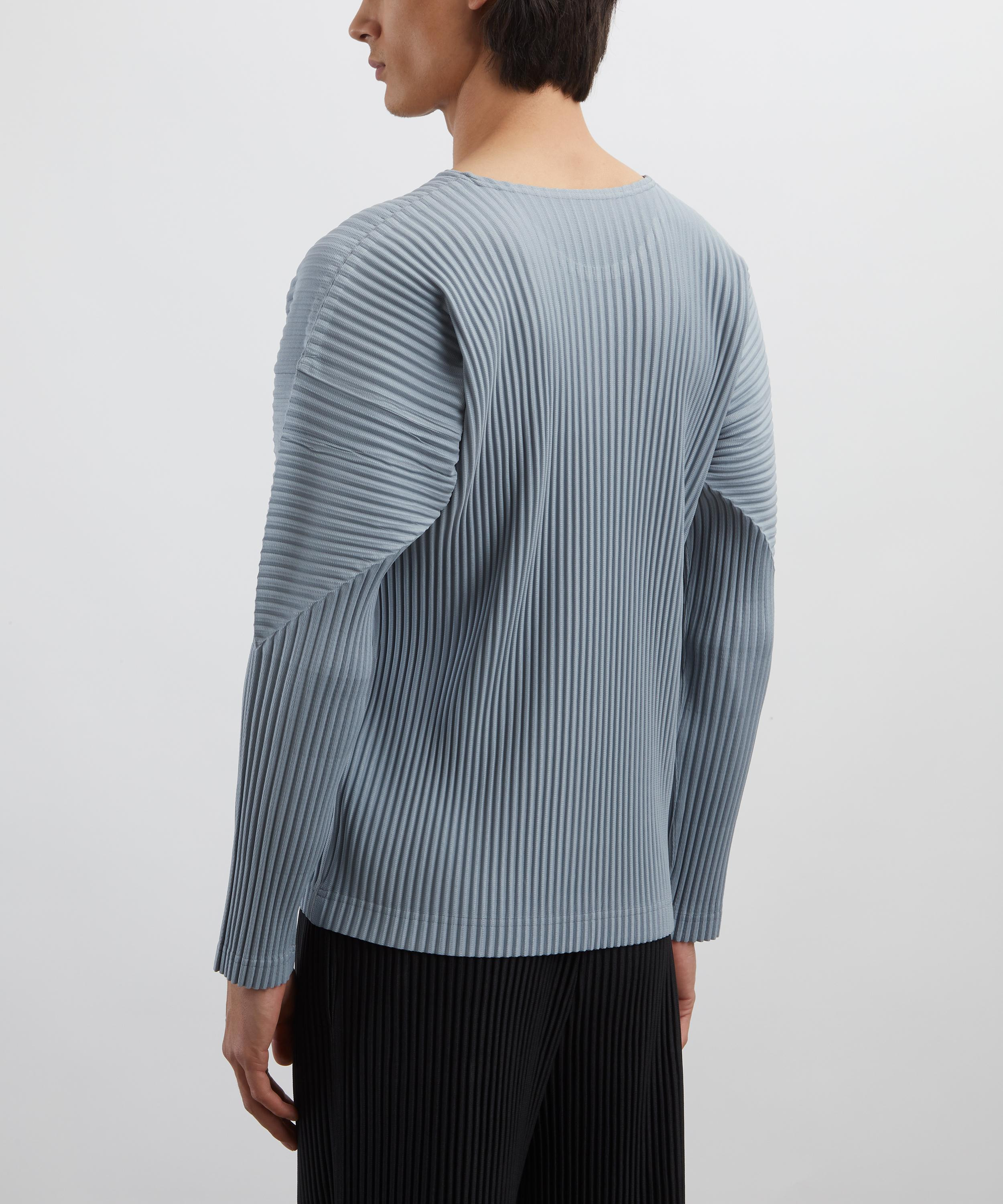 COLOURS PLEATS Grey Blue Pleated Top - 4