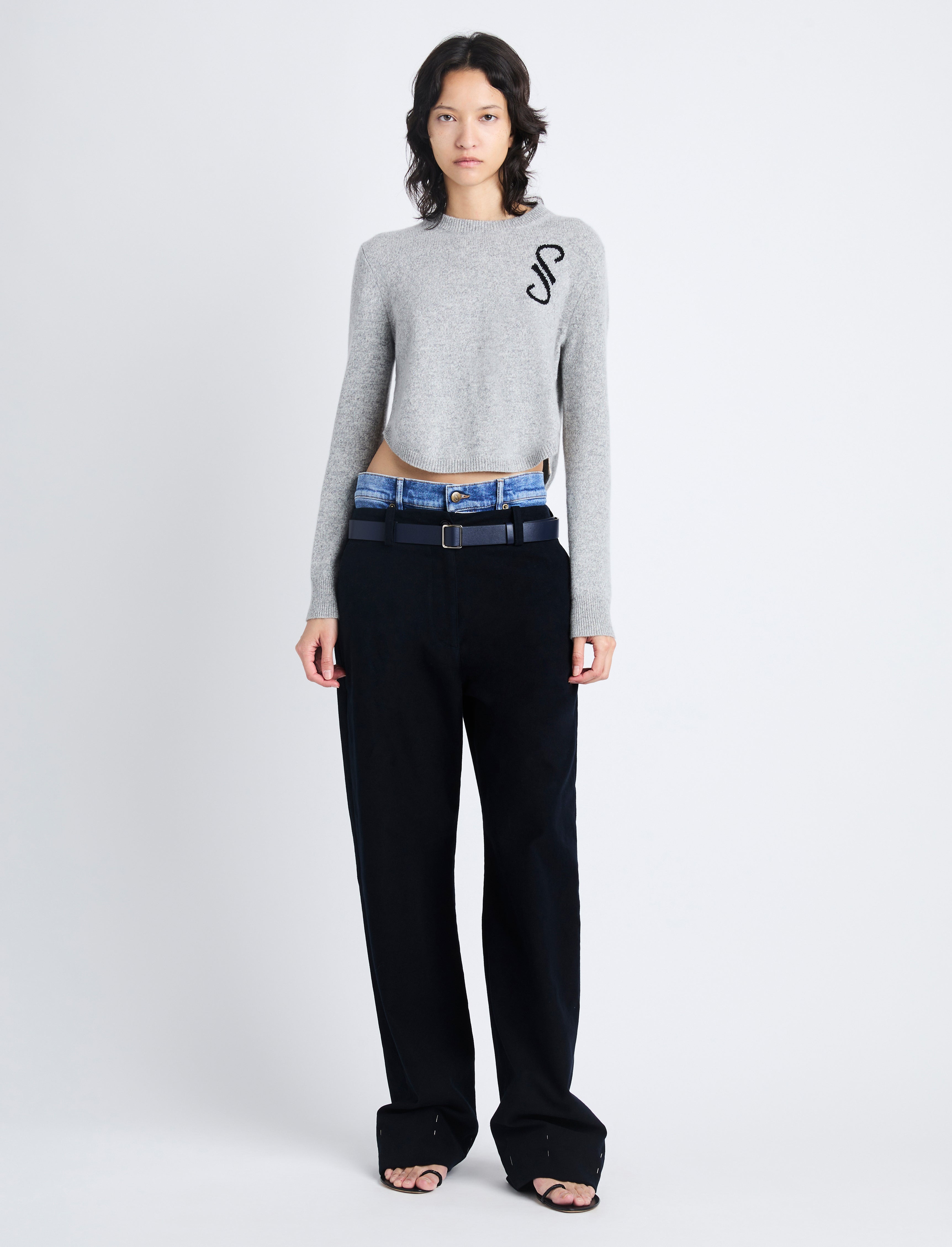 Stella Monogram Sweater in Cashmere Jacquard - 3