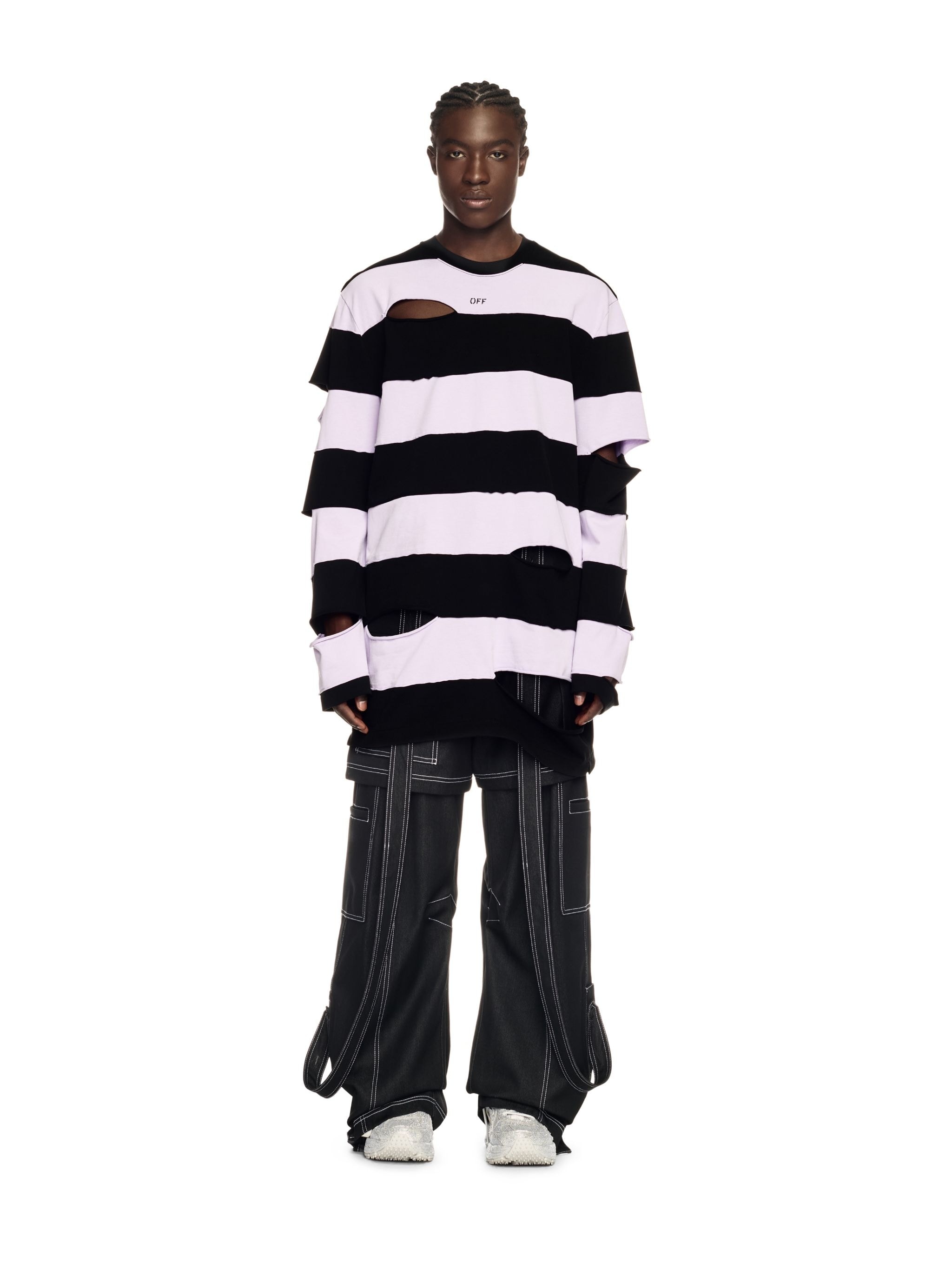 Lilac/black Punk Stripes L/s Tee - 2