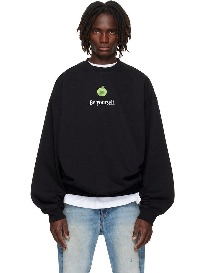 Black 'Be Yourself' Oversized Sweatshirt 1