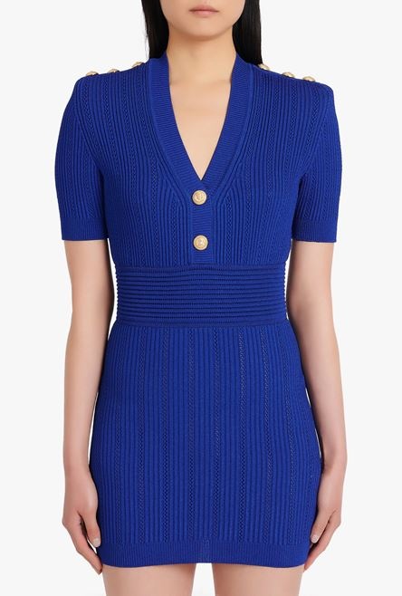 Short “gitane” blue eco-designed  knit dress - 5