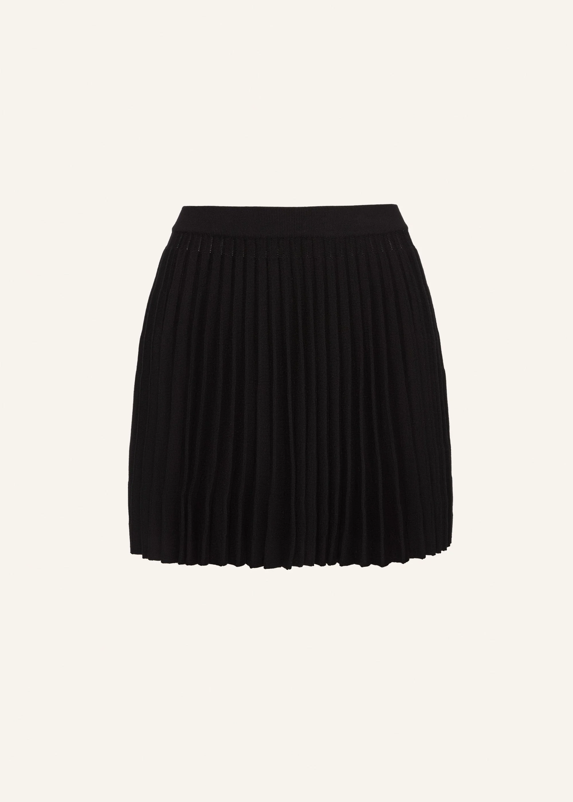 Accordion knit skater skirt in black - 1