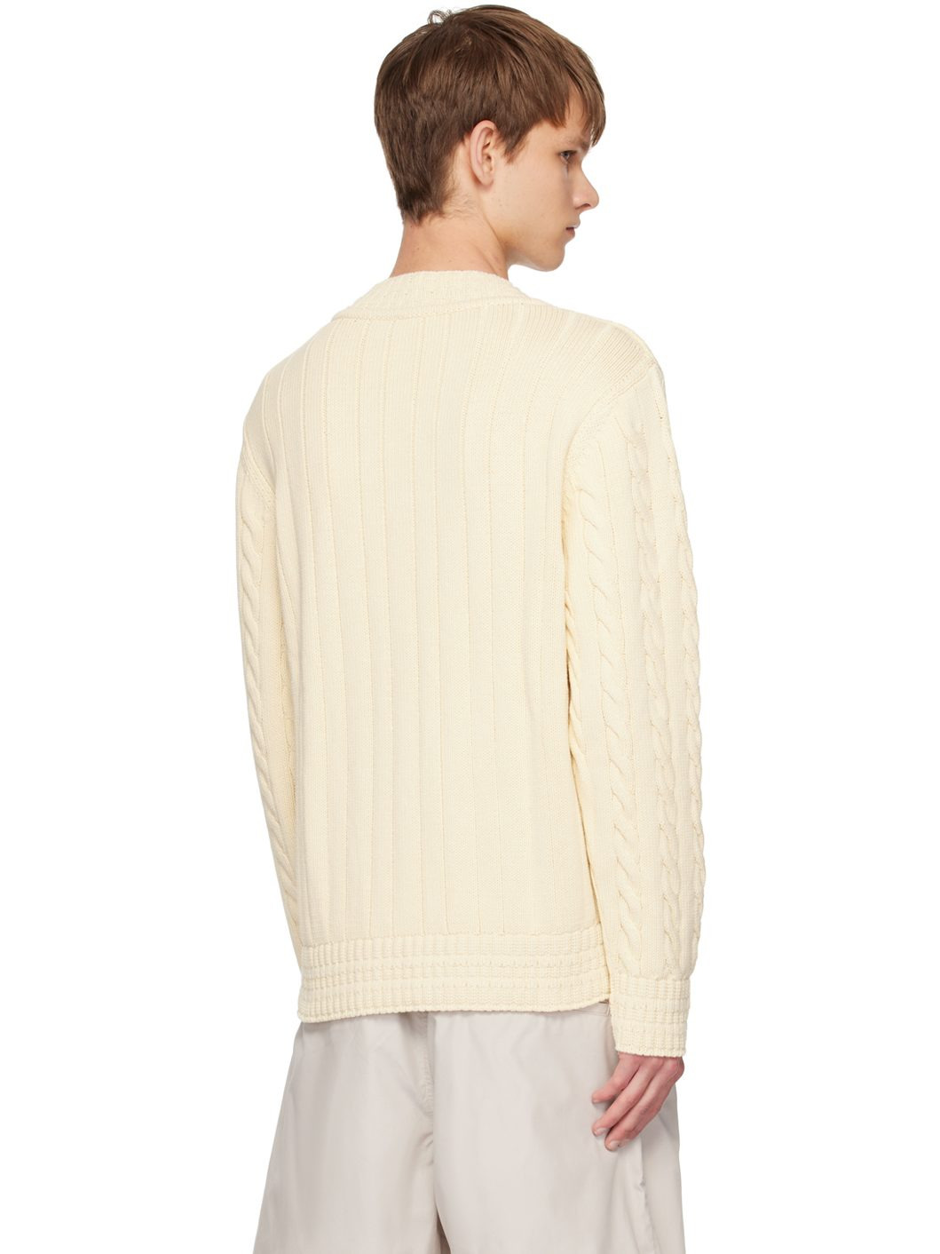 Off-White V-Neck Sweater - 3