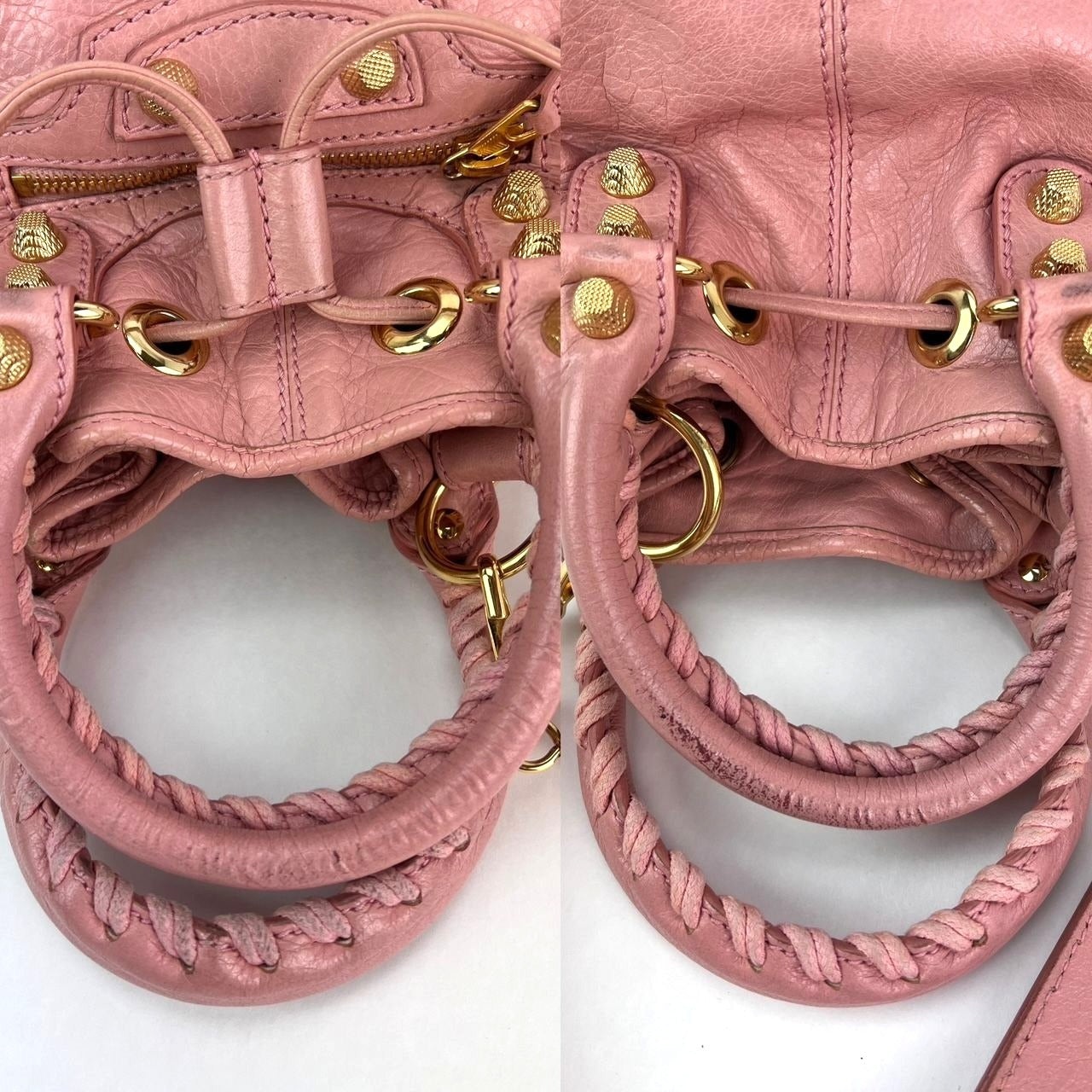 Balenciaga agneau Giant 12 Gold Hardware Mini Pompon Rose Pink Bucket Bag - 8