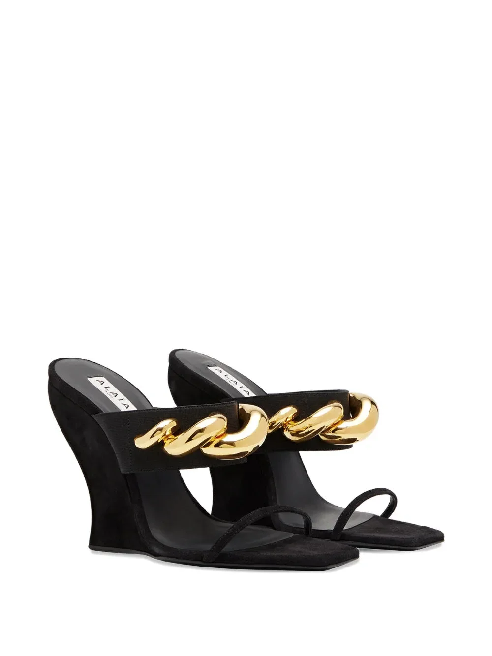 chain-detail wedge mules - 1