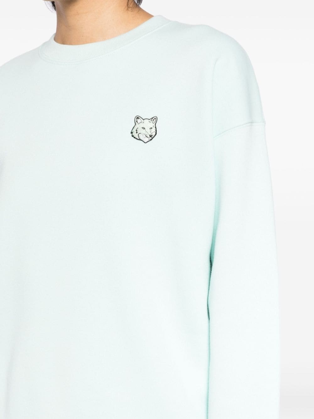 bold fox head patch sweatshirt - 5