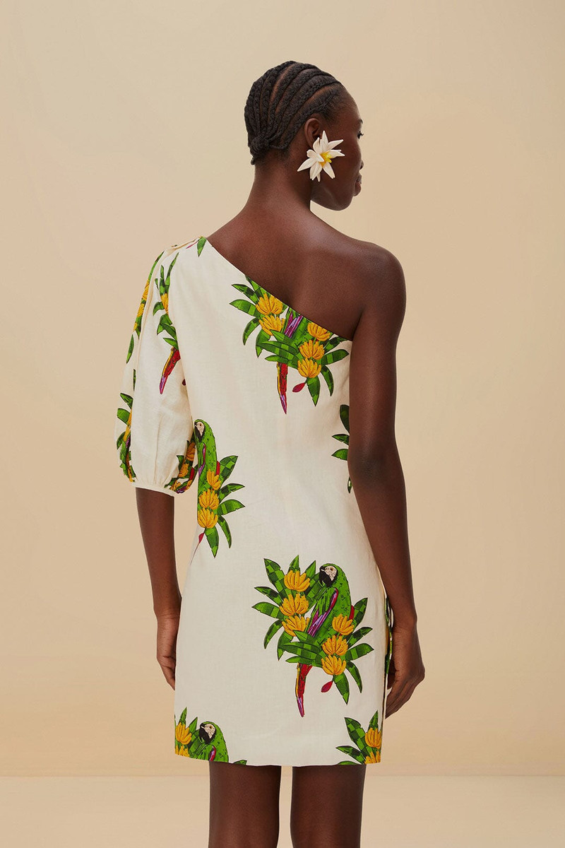 Off-White Maracana Bird Lenzing™ Ecovero™ Euroflax™ Mini Dress 4
