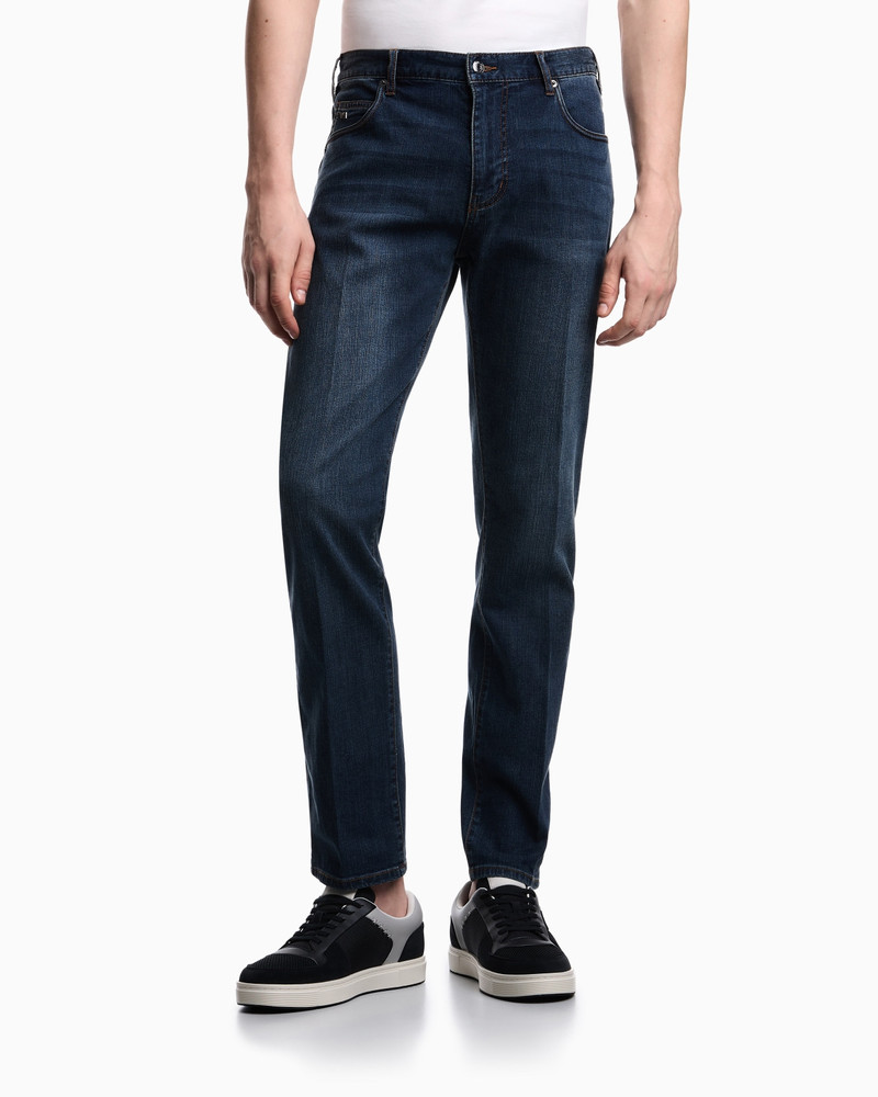 EMPORIO ARMANI J45 REGULAR-FIT JEANS IN WASHED STRETCH DENIM outlook