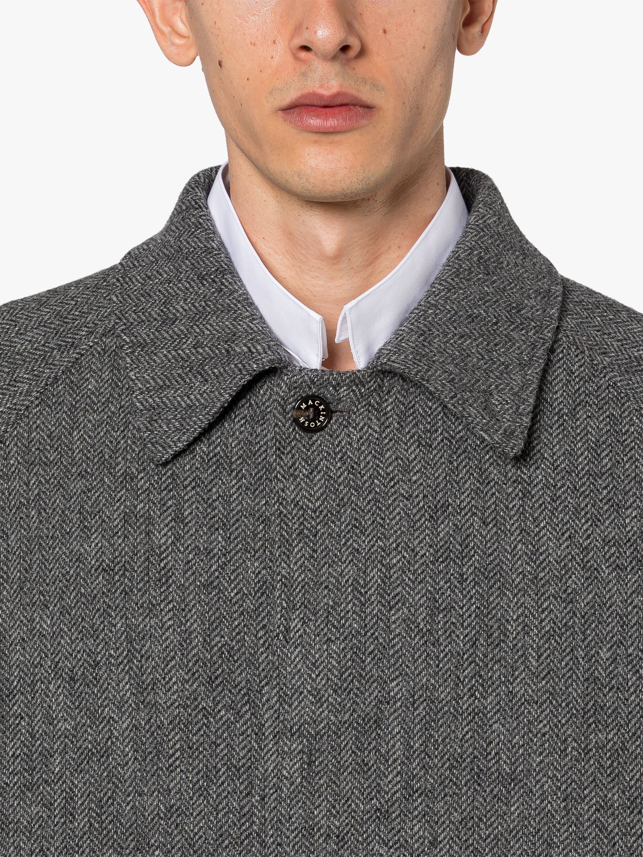 BELFORD LIGHT GREY WOOL BALMACAAN COAT - 3