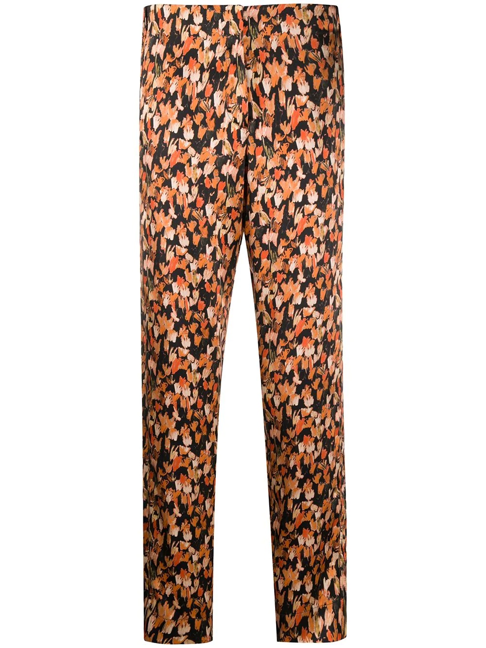 graphic print belted trousers - 1