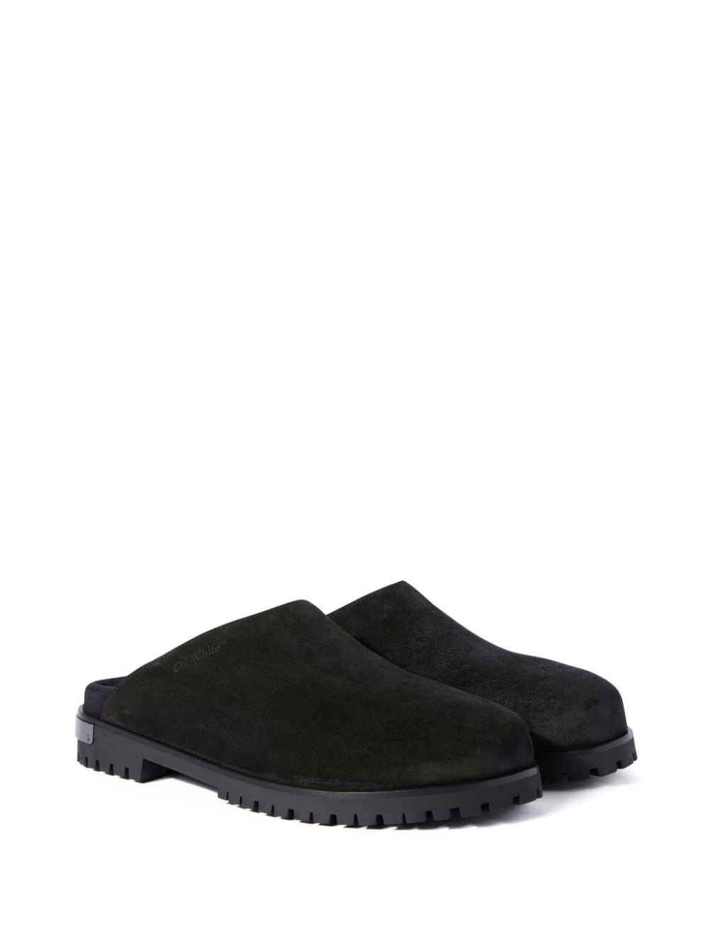 metal-logo suede clogs - 2