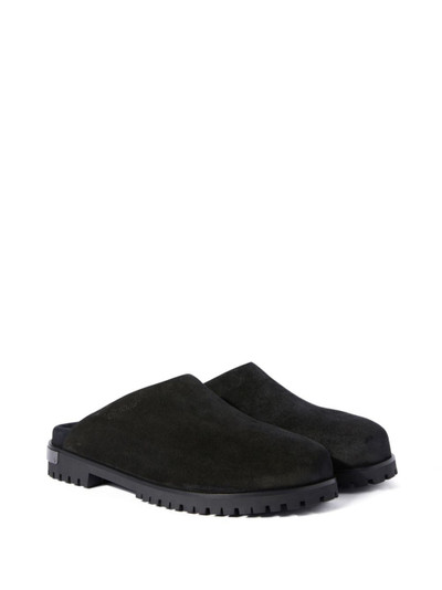 Off-White metal-logo suede clogs outlook