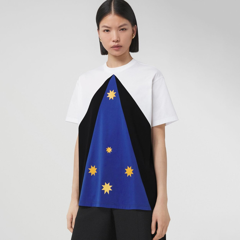 Burberry Geometric Print Cotton Oversized T-shirt outlook