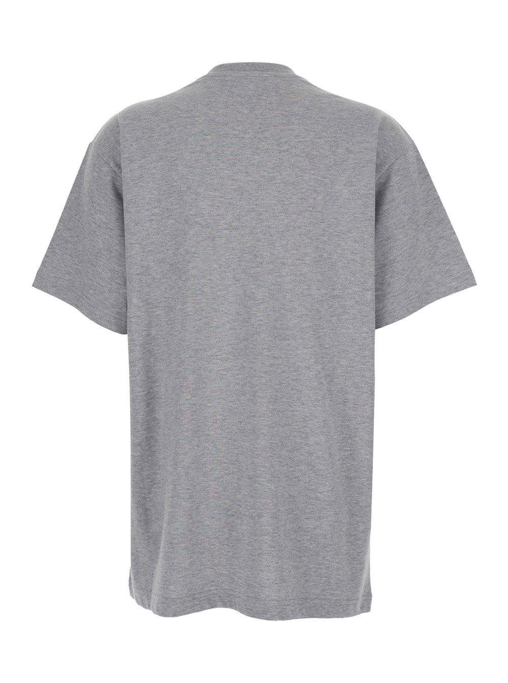 Gucci Women Grey Crewneck T-Shirt With Logo Lettering And Web Detail On The Front In Cotton Woman - 2