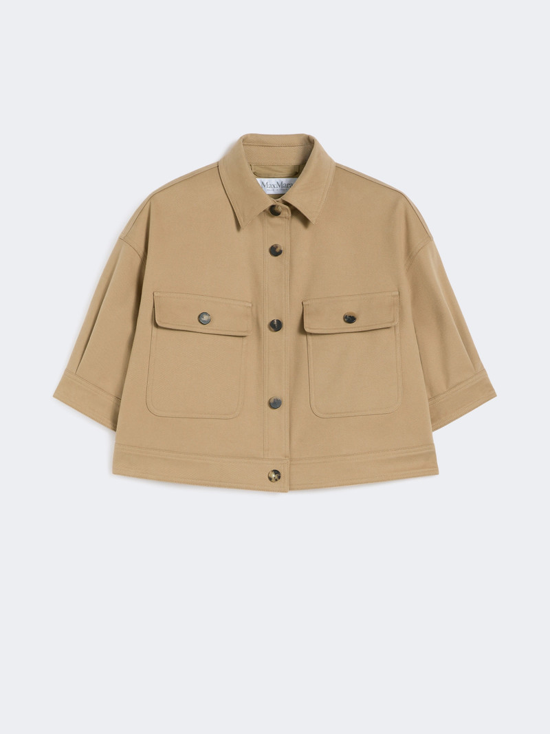 OTTANO Stretch cotton cropped jacket - SAND 1