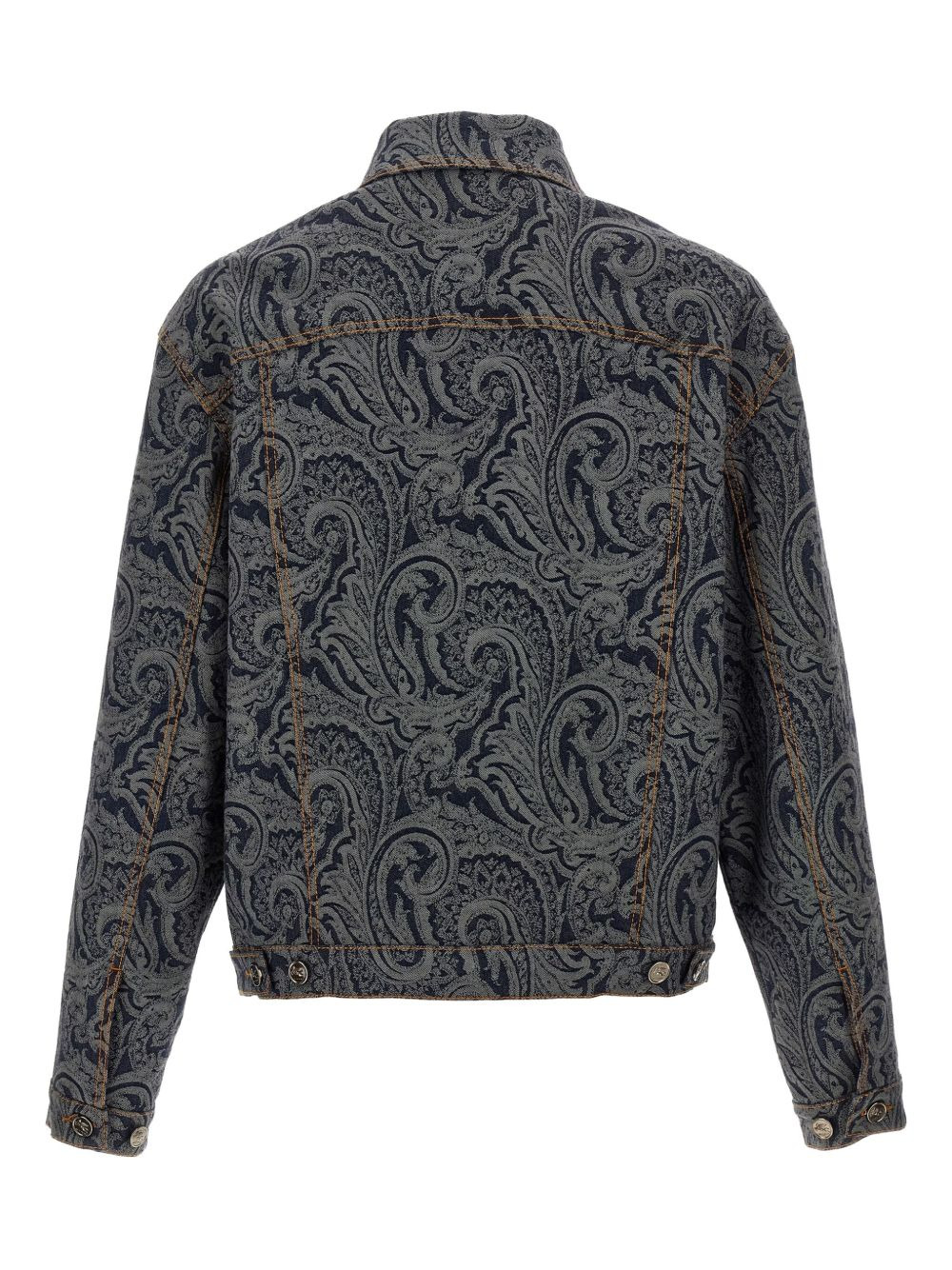 paisley cotton denim jacket - 2