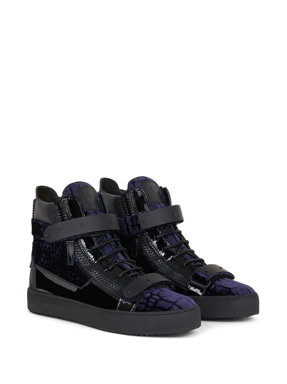 Coby crocodile-effect mid-top sneakers - 2