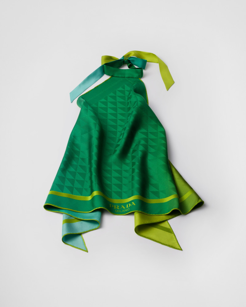 Printed silk twill halter top 1