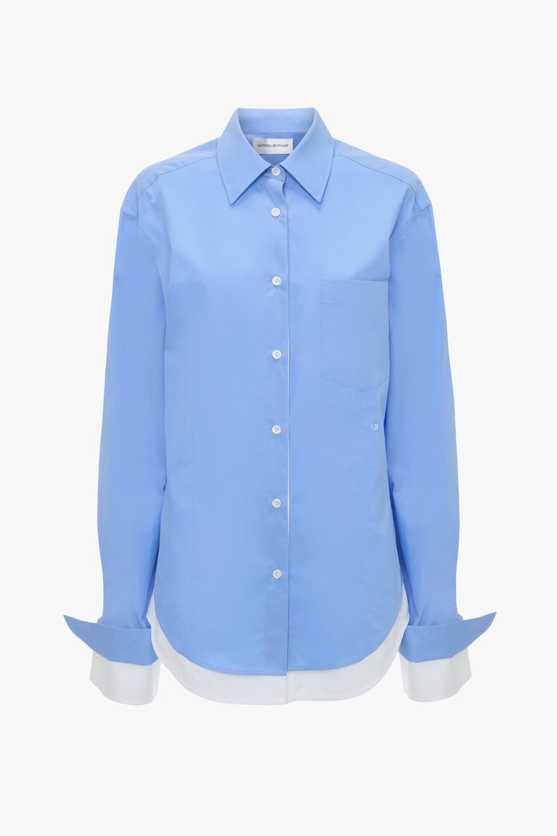 Relaxed Double-Layer Shirt In Oxford Blue 1