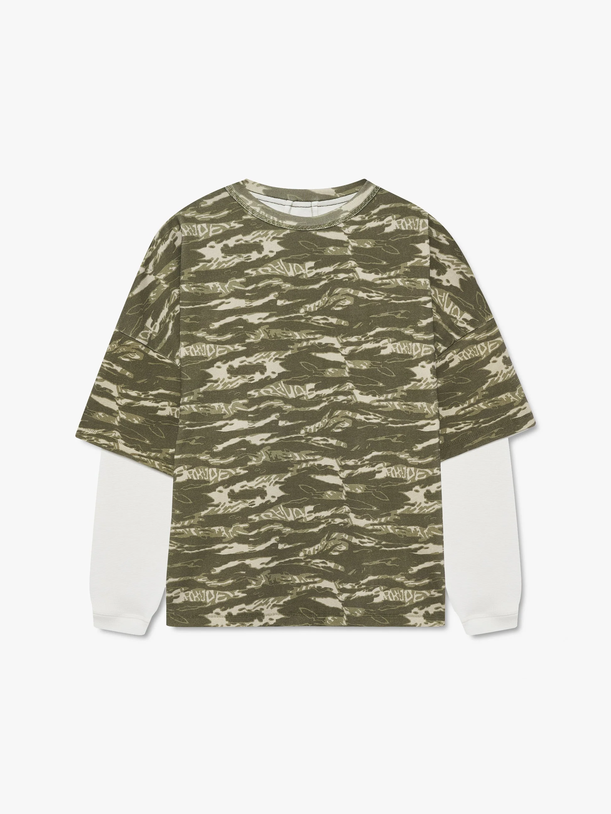 RHUDE TIGER CAMO DOUBLE-LAYERED TEE - 1