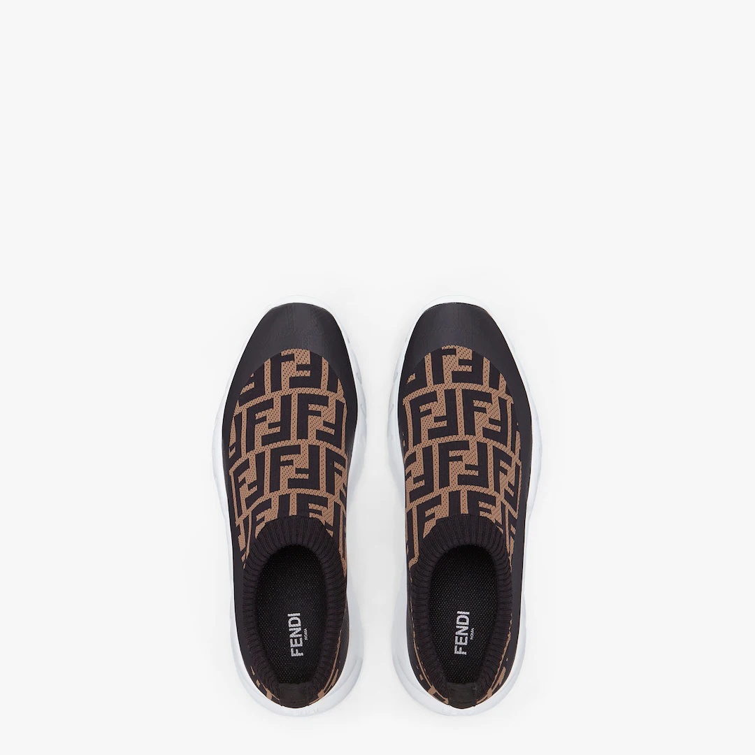 Brown tech fabric low-tops - 4