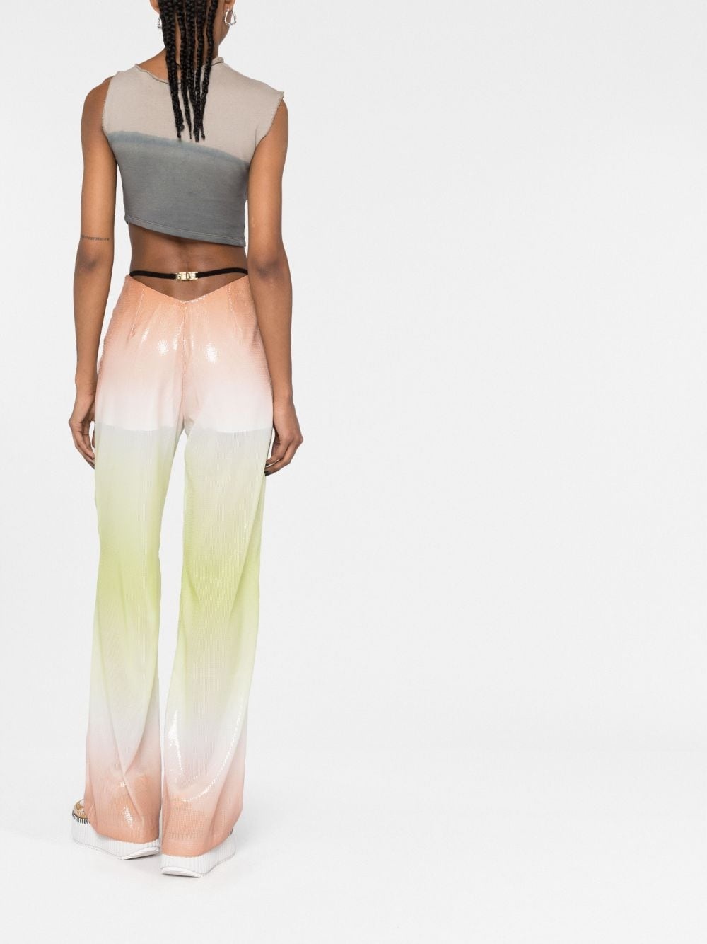 gradient-effect sequinned trousers - 6