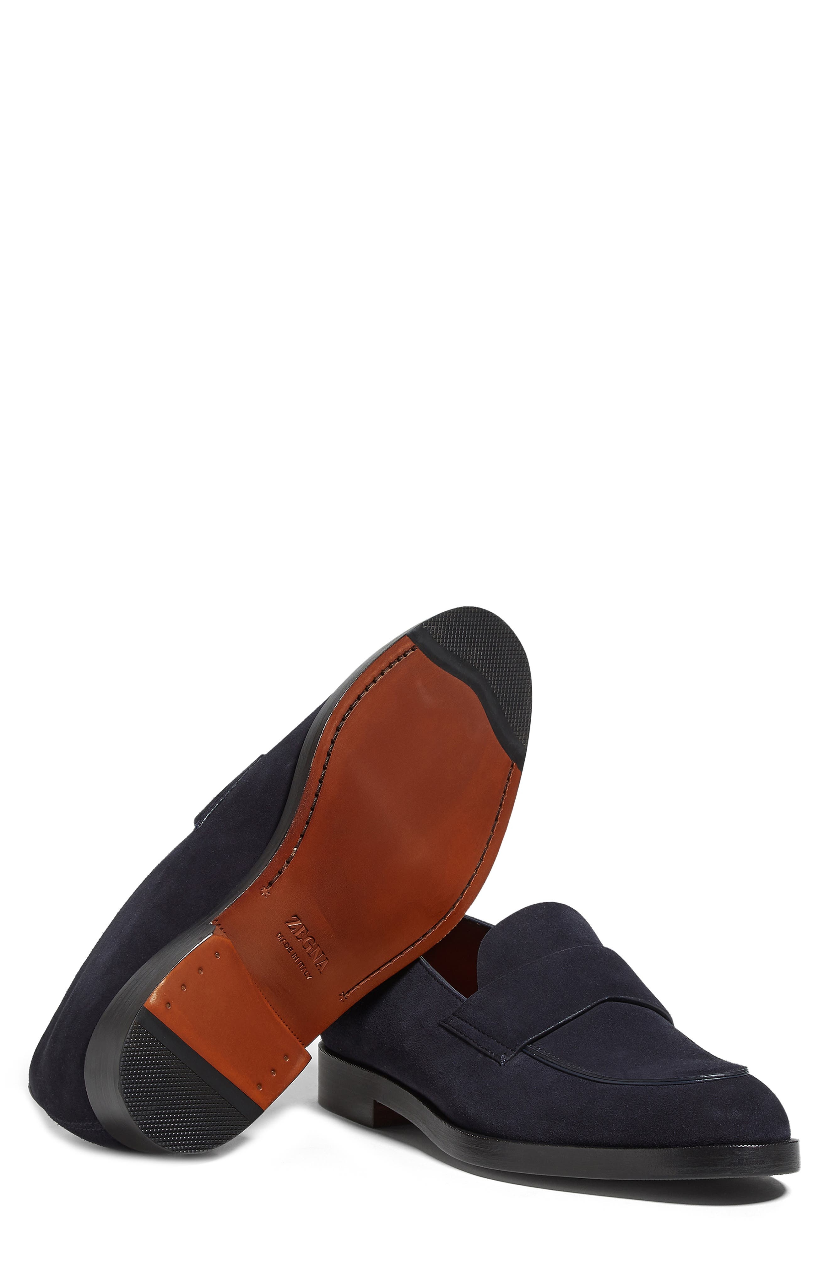 ZEGNA Torino Suede Loafer in Navy at Nordstrom - 4