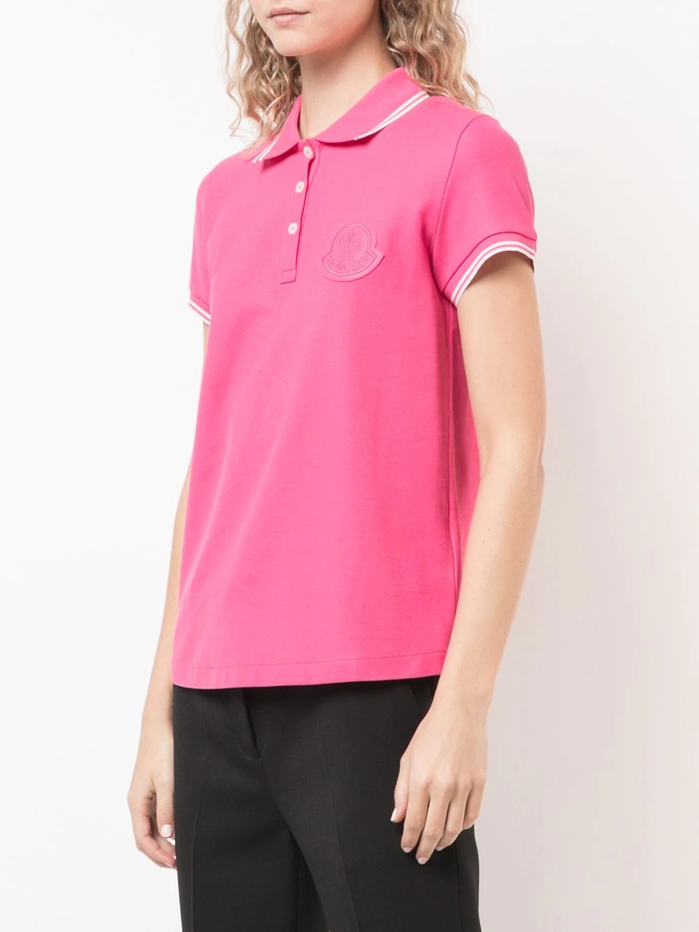 logo embroidered polo top - 3