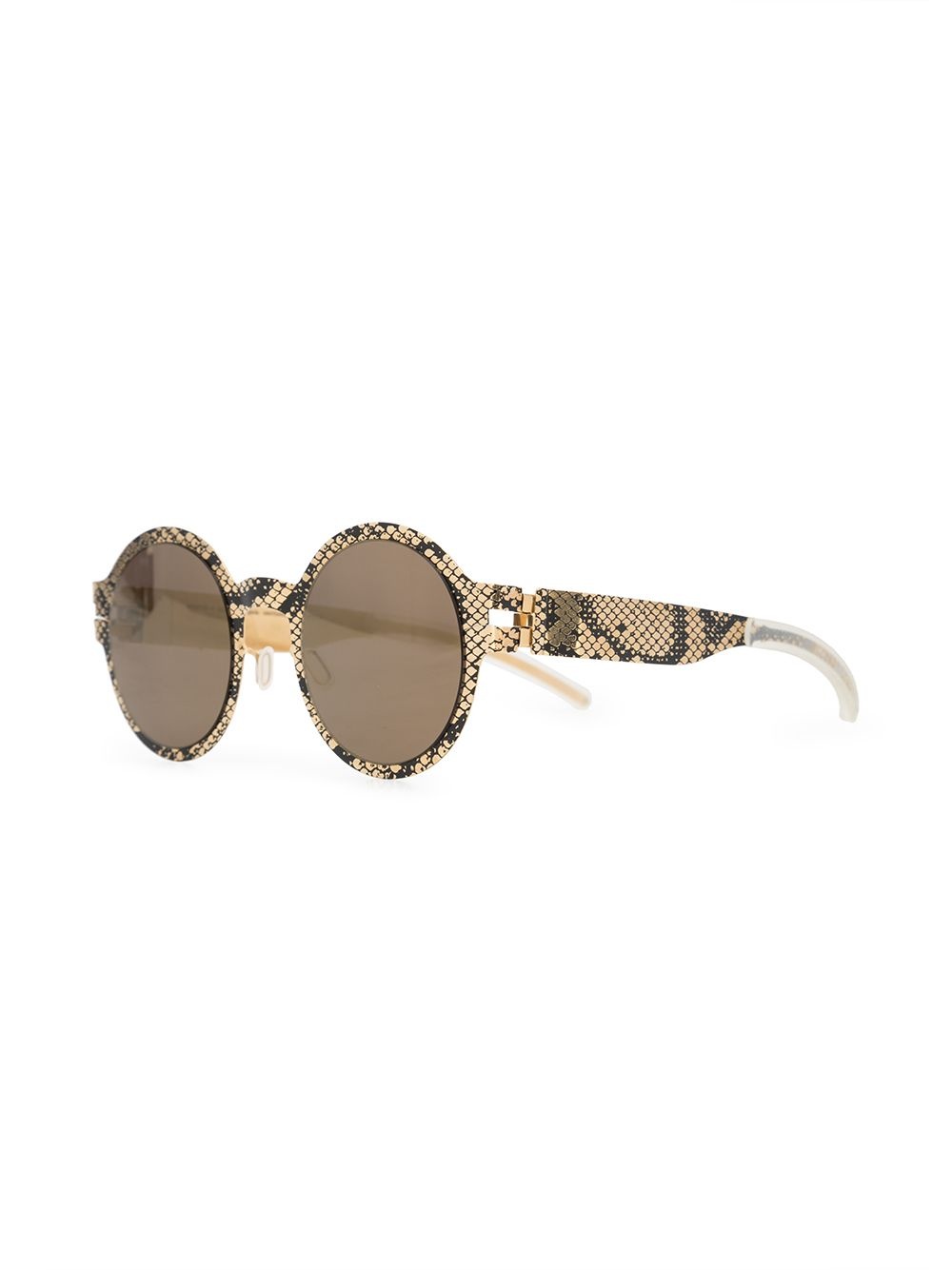 snake-print round sunglasses - 2