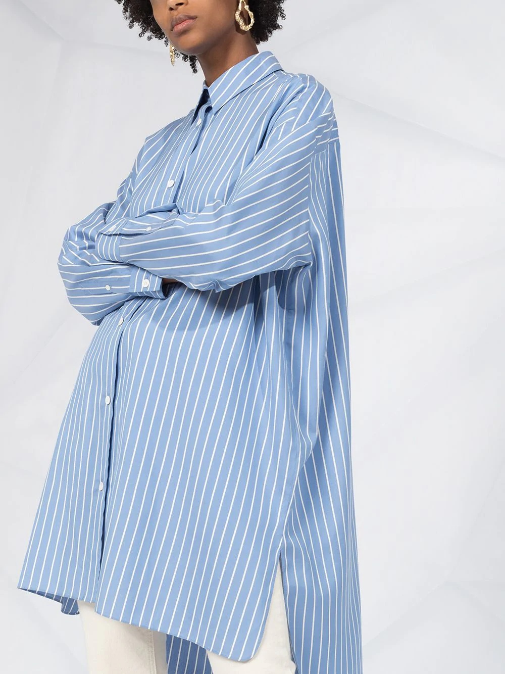 vertical-stripe long-sleeve shirt - 5