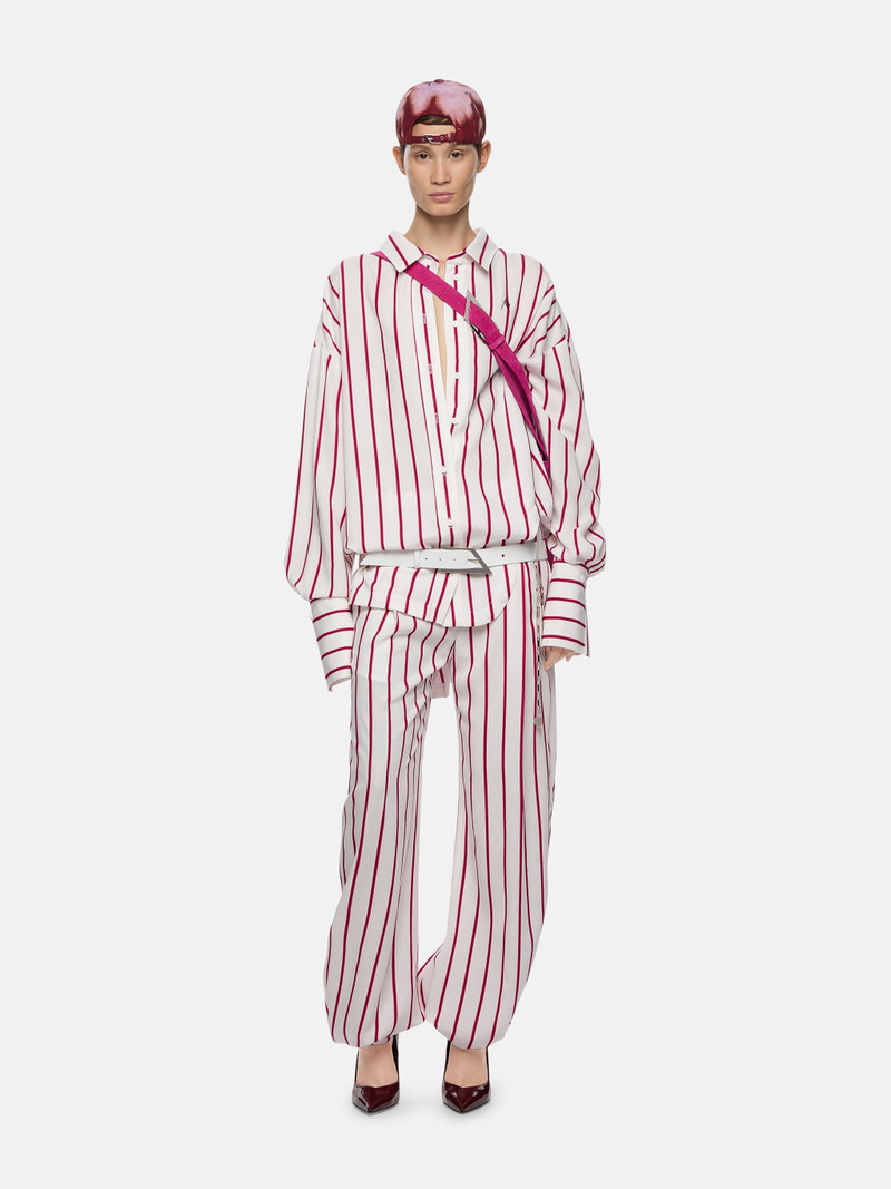 THE ATTICO "REY" WHITE WITH RED STRIPES LONG PANTS outlook