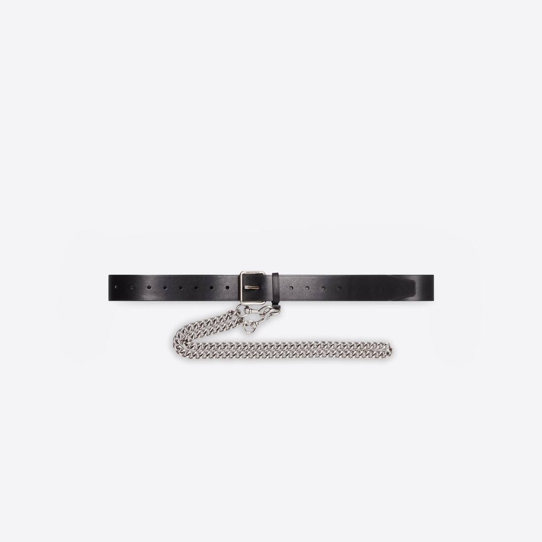Men's Belt Collar With Chain  in Black - 1