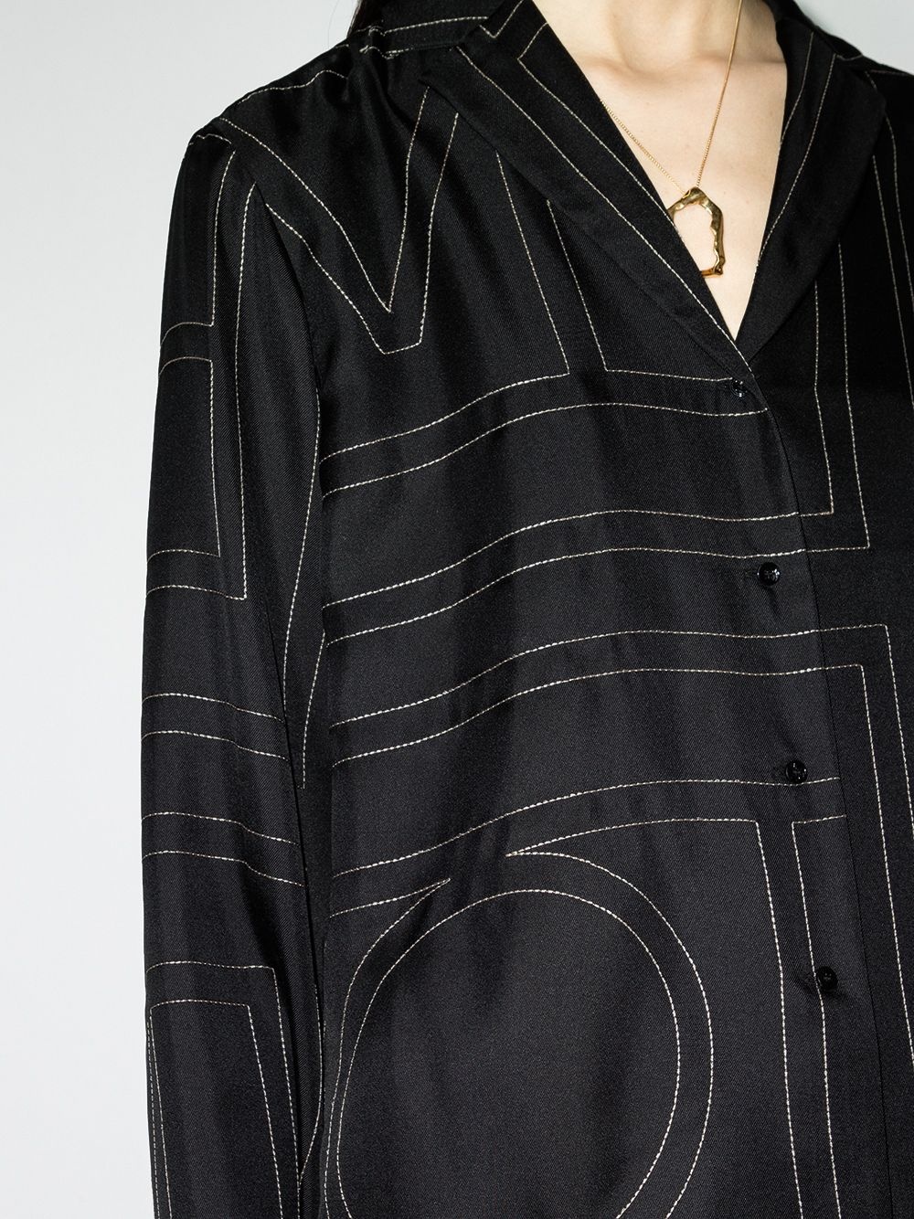 Sanville monogram silk shirt - 4
