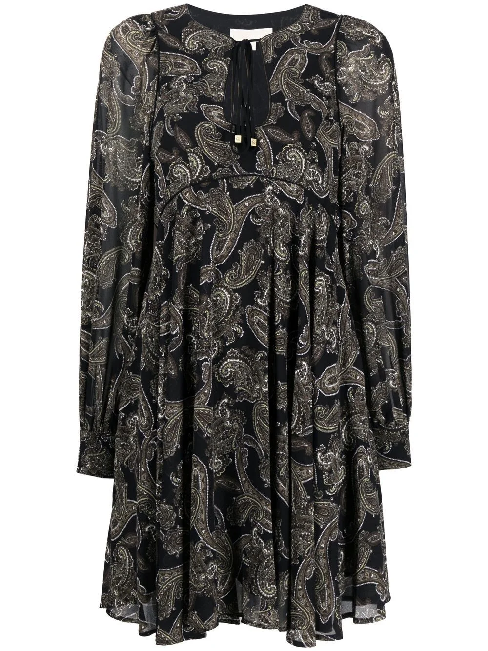 paisley-print long-sleeve dress - 1