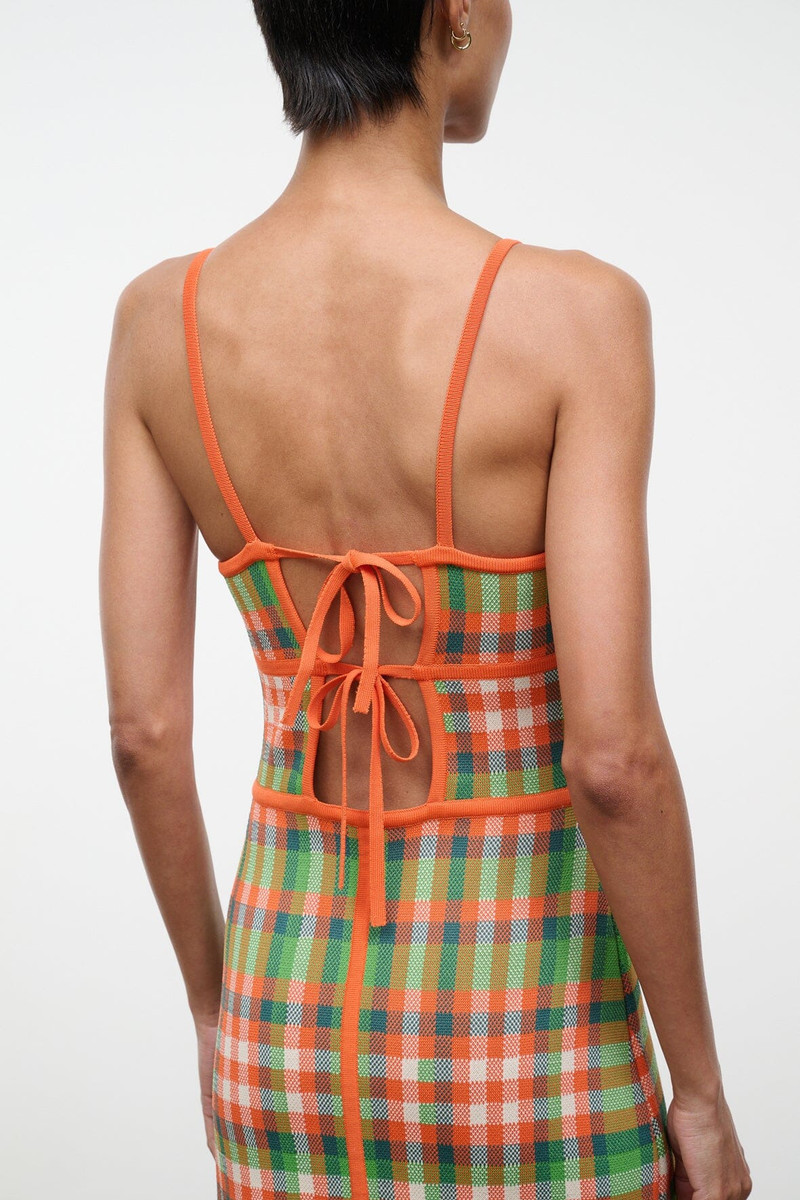 STAUD LYRA DRESS VILLA PLAID 3