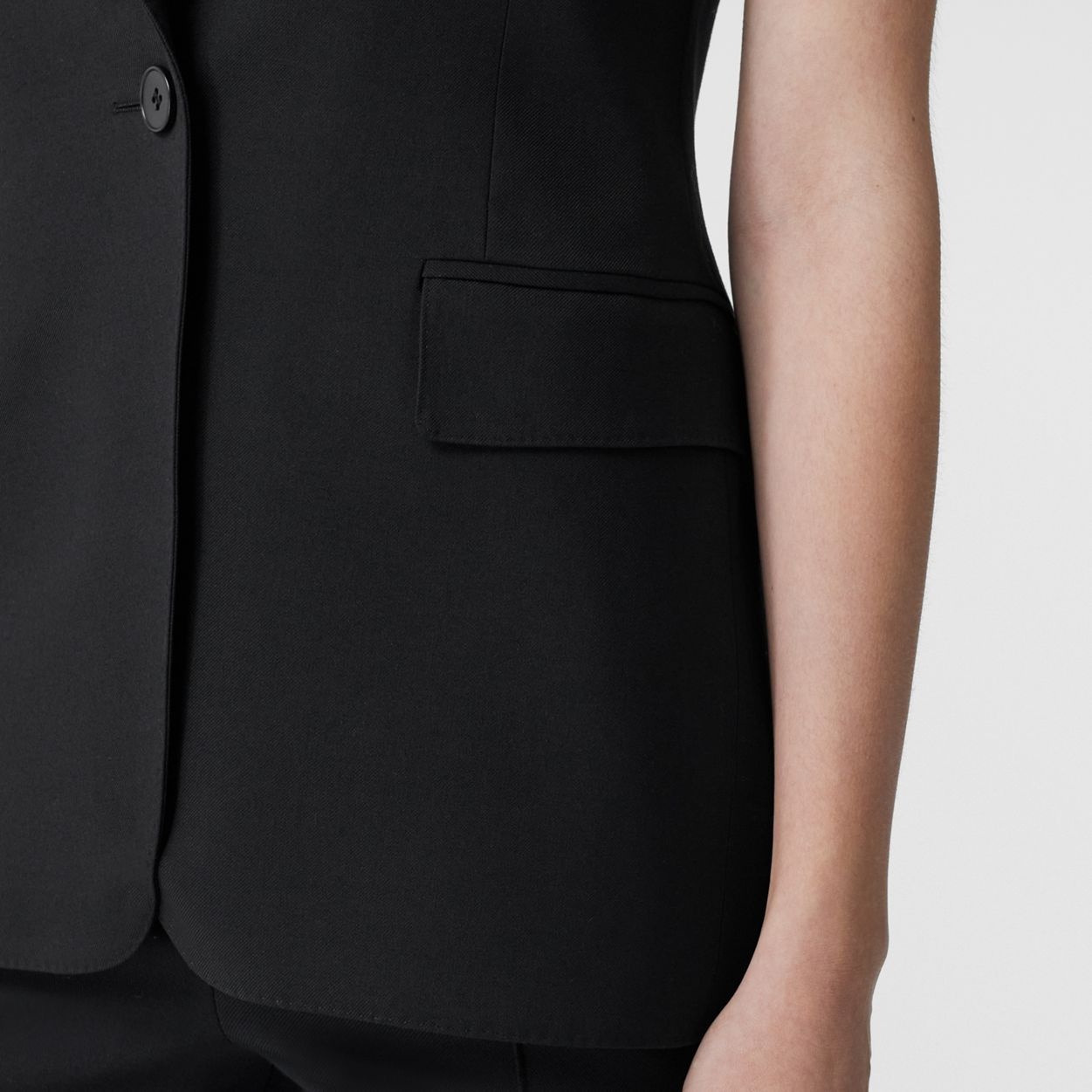 Sleeveless Wool Tailored Jacket - 5