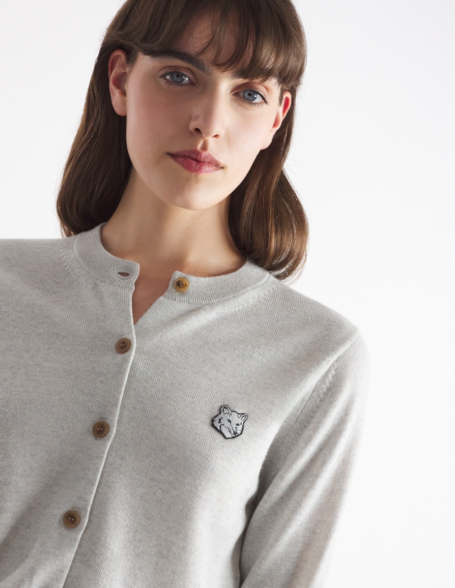 BOLD FOX HEAD PATCH REGULAR CARDIGAN - 4