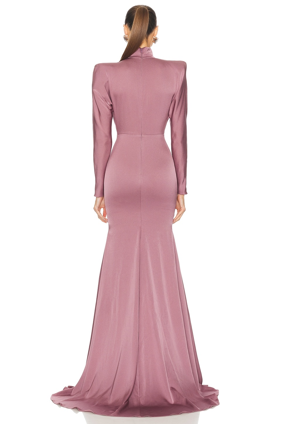 Long Sleeve V Neck Gown - 3