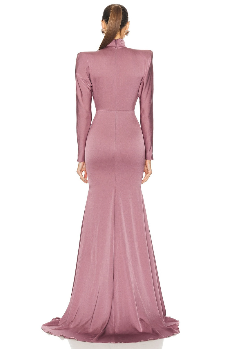 ALEX PERRY Long Sleeve V Neck Gown outlook