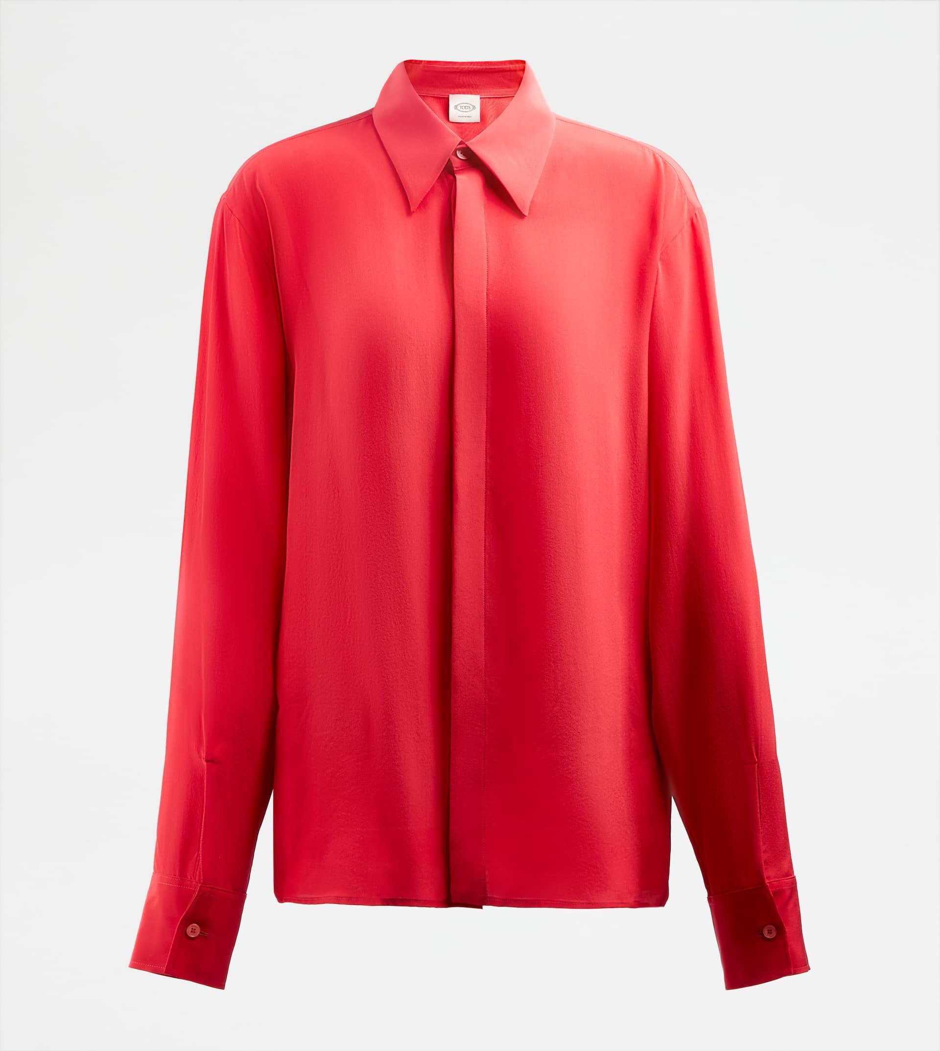 SHIRT IN SILK - BURGUNDY - 1