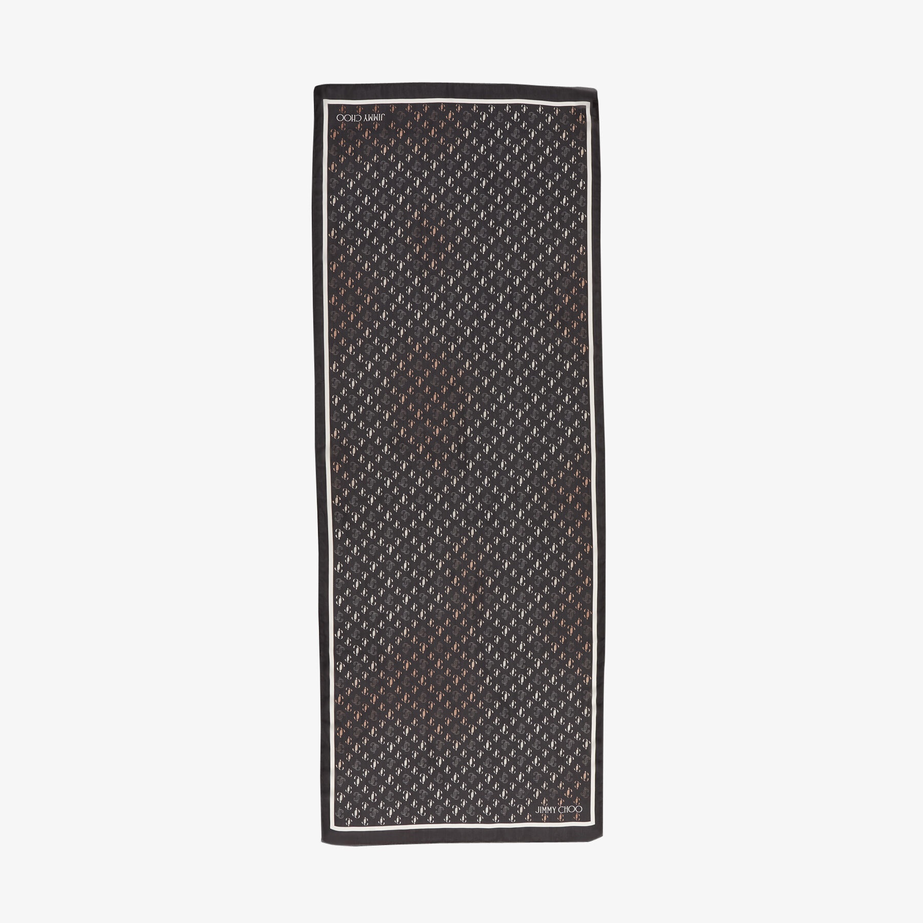 Doris
Black Silk Stole with JC Monogram Repeat Print - 2