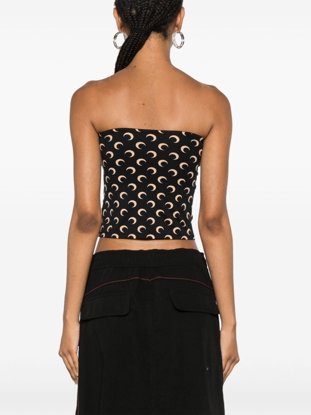 Moonogram pattern strapless top - 4